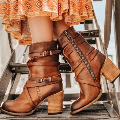 Short Boots with Heel and Straps | Perry Boots