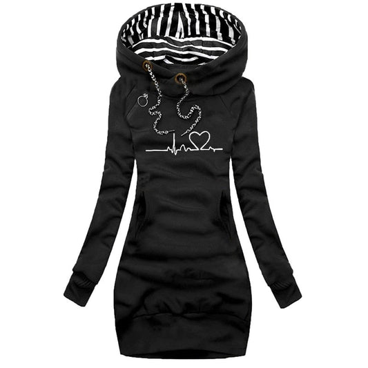 Winter pullover heartbeat for ladies