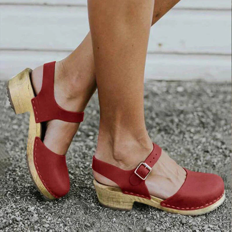 Emma - orthopedic brown wedge sandals