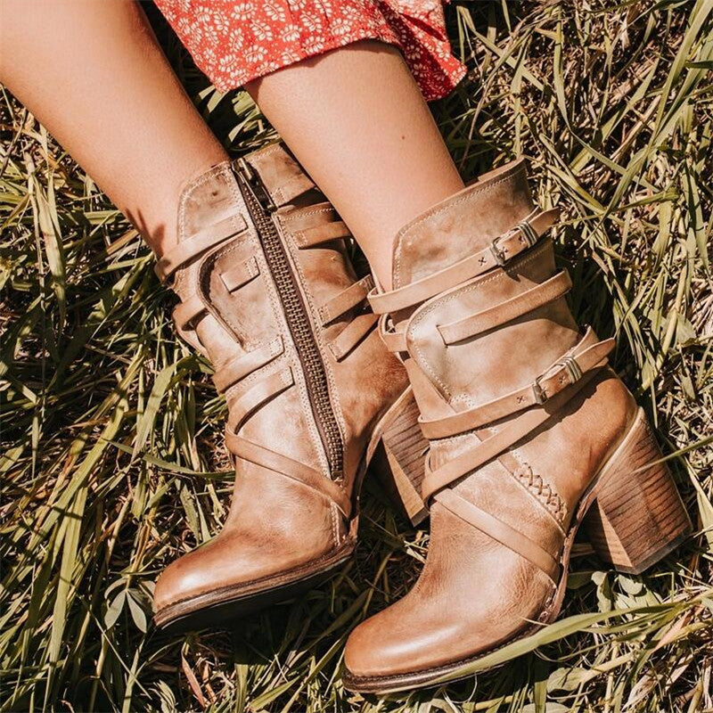 Short Boots with Heel and Straps | Perry Boots