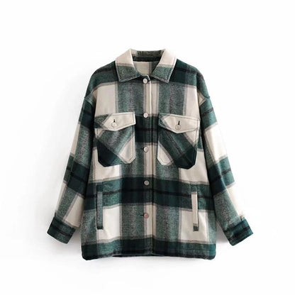 ALICE - Oversized Wool Casual Check Shirt