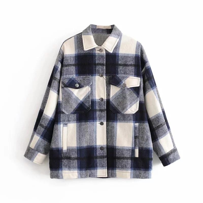 ALICE - Oversized Wool Casual Check Shirt