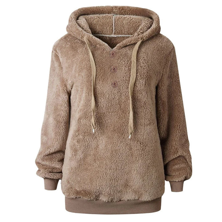 Susi - fluffy women's fleece sweatshirt with hood