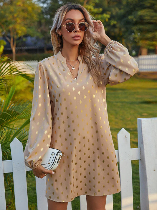 Daphne - Elegant long sleeve dress with puff sleeves