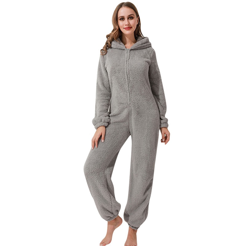 Winter Plush Jumpsuit | Lined Long Sleeve Pyjamas