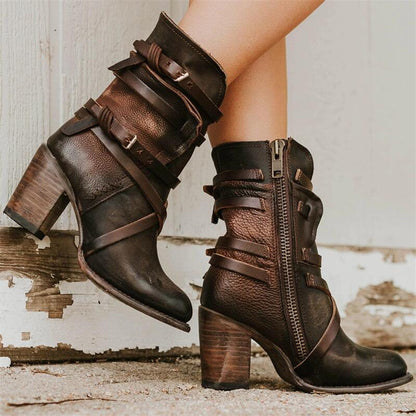 Short Boots with Heel and Straps | Perry Boots