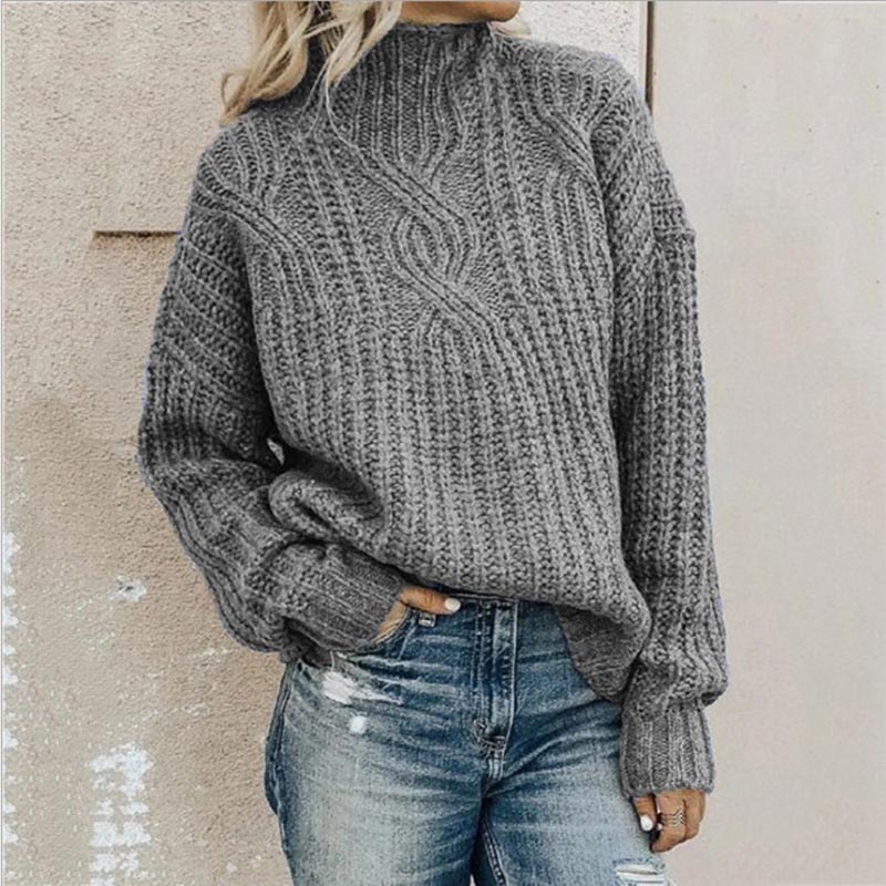 Jess | Casual Knit Sweatshirt With Turtleneck - Ideal For Fall/Winter