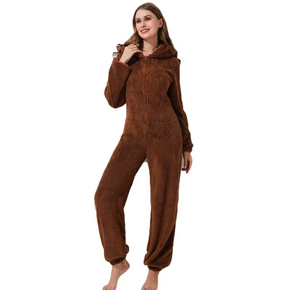 Winter Plush Jumpsuit | Lined Long Sleeve Pyjamas