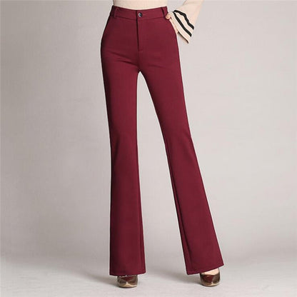 High-waisted flared slim-fit pants