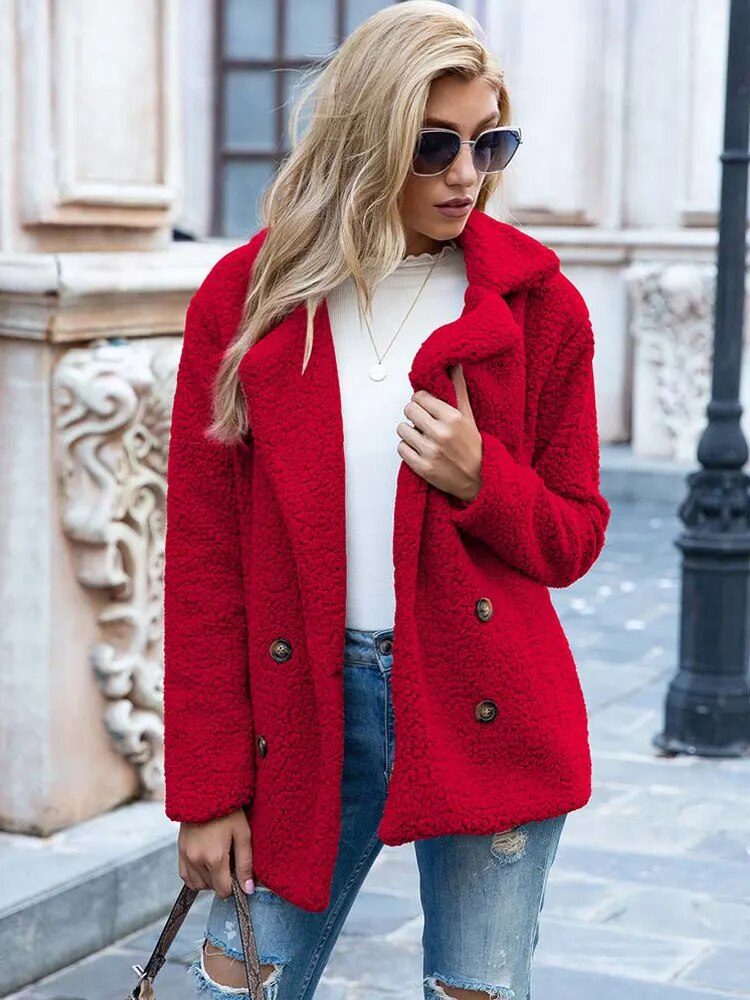 Thick warm plush coat - Hailey