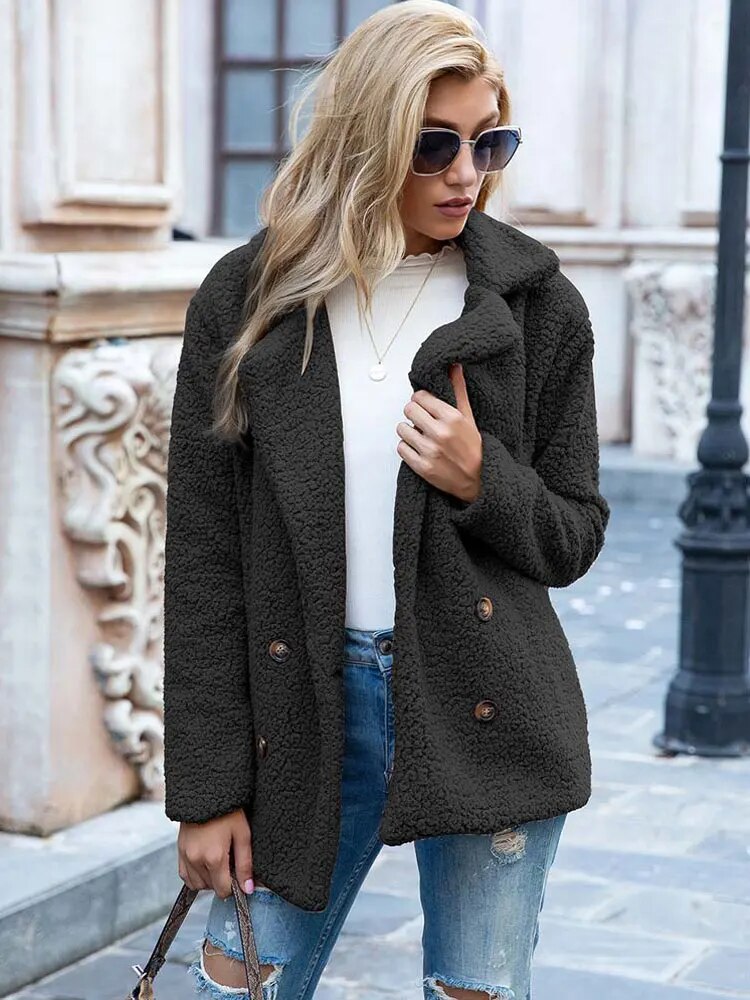 Thick warm plush coat - Hailey