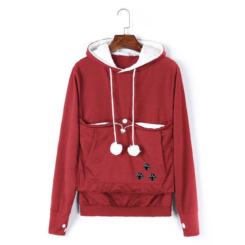 Fleur - Hooded sweatshirt with cat pouch