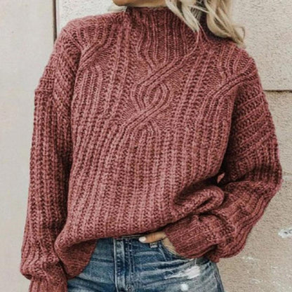 Jess | Casual Knit Sweatshirt With Turtleneck - Ideal For Fall/Winter