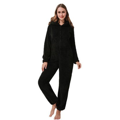 Winter Plush Jumpsuit | Lined Long Sleeve Pyjamas