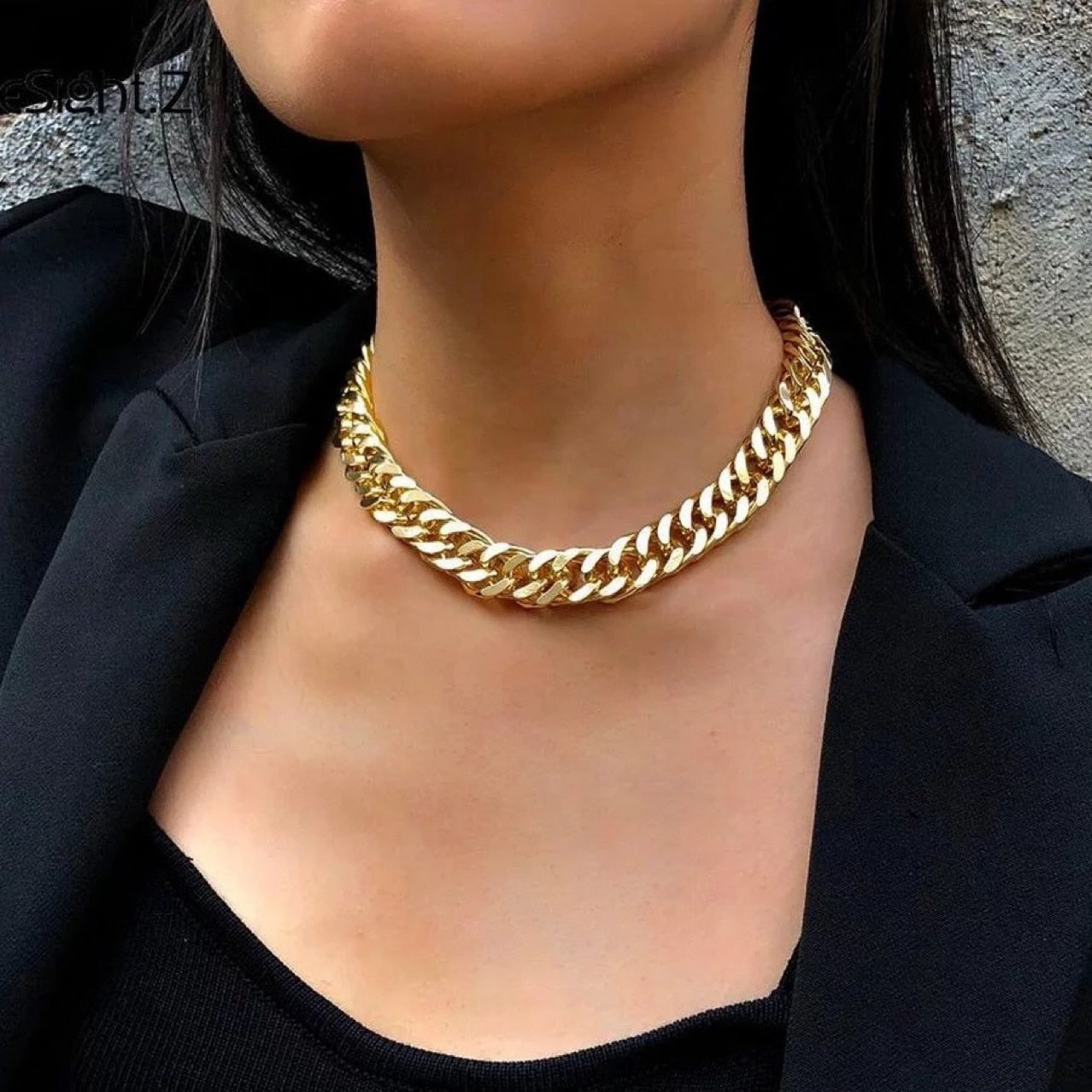 Golden Chain Necklace | Stainless Steel, so does not discolor