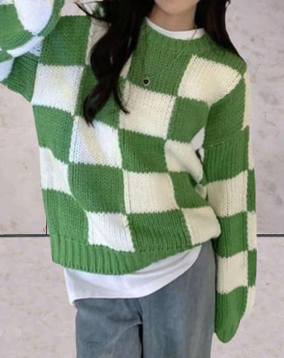 Anallyn - Chic Checkered Sweater for Women