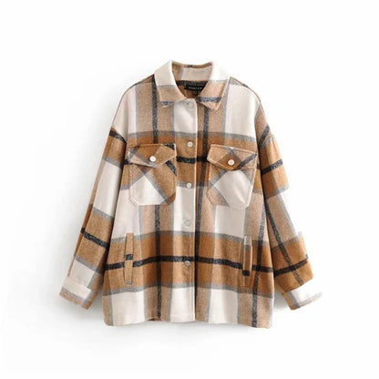 ALICE - Oversized Wool Casual Check Shirt