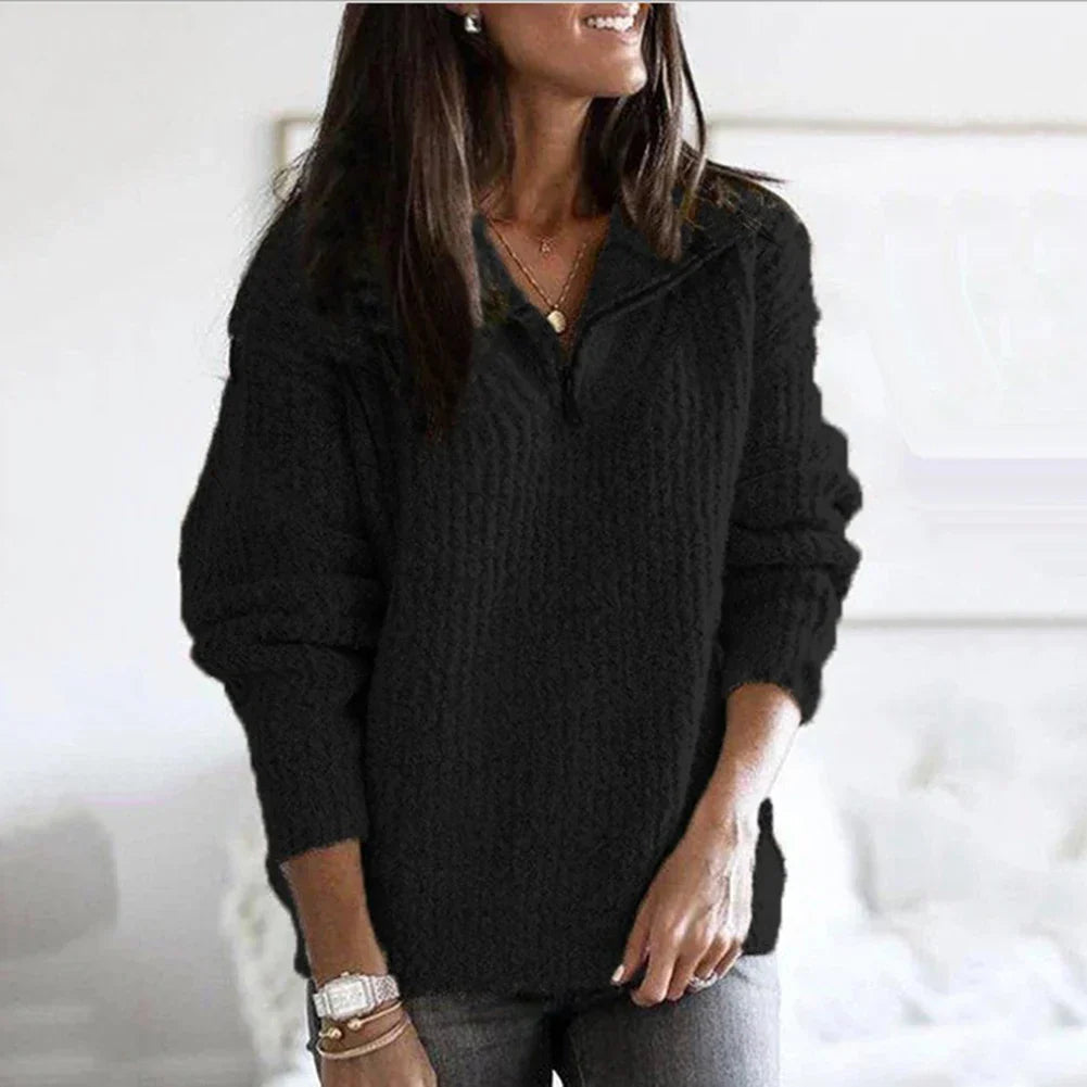 Half-zip sweater for women