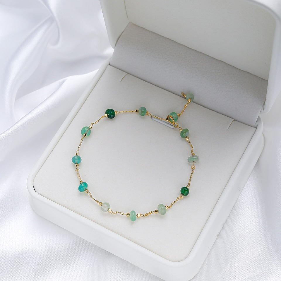 EmeraldBand I Bracelet With Green Stones For Ladies