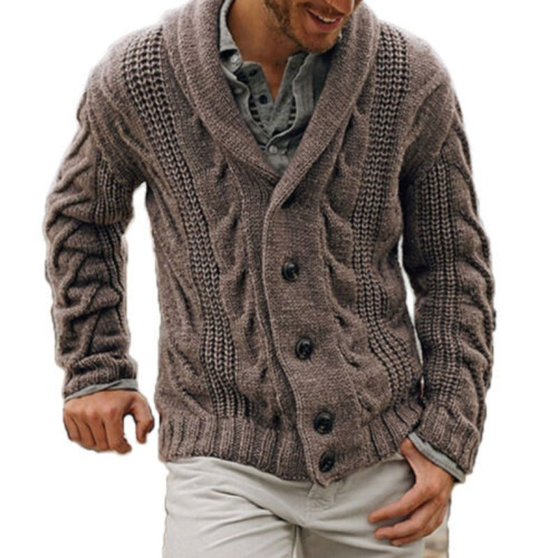 Warm knitted wool cardigan