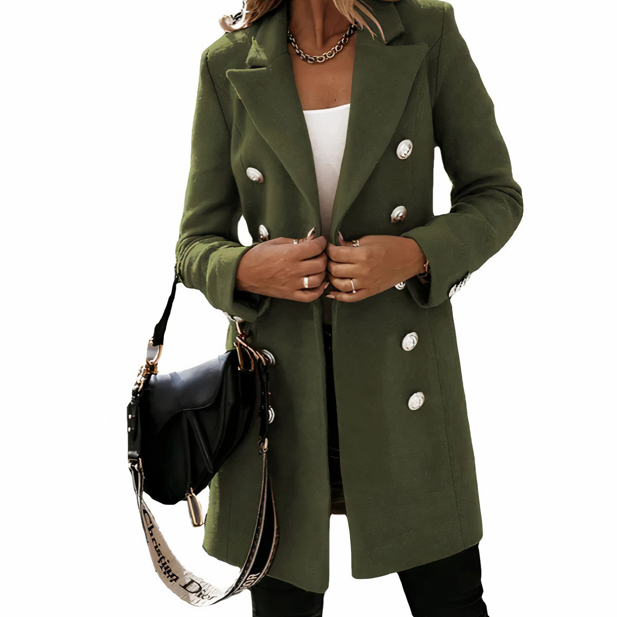 Elegant long trench coat for women - Hertha