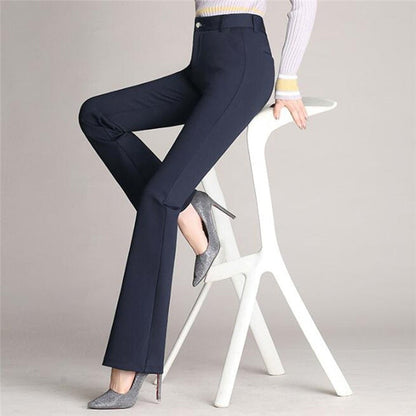 High-waisted flared slim-fit pants