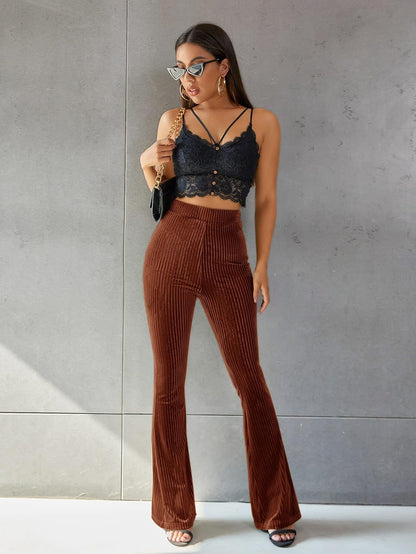 Anika Autumn Women's High Waisted Corduroy Pants