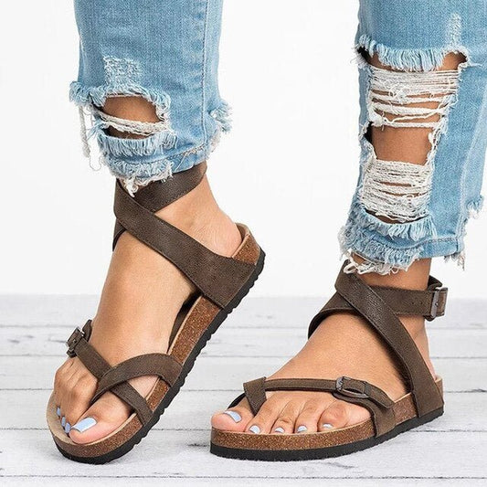 Non-slip flat sandals with summer strap - Mercedes