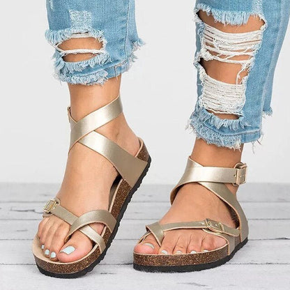 Non-slip flat sandals with summer strap - Mercedes