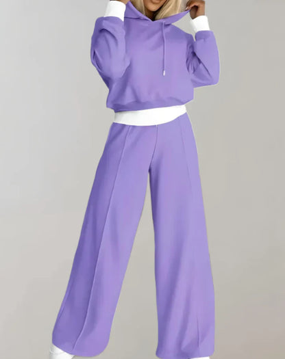 2-piece set consisting of a hoodie and wide-leg pants