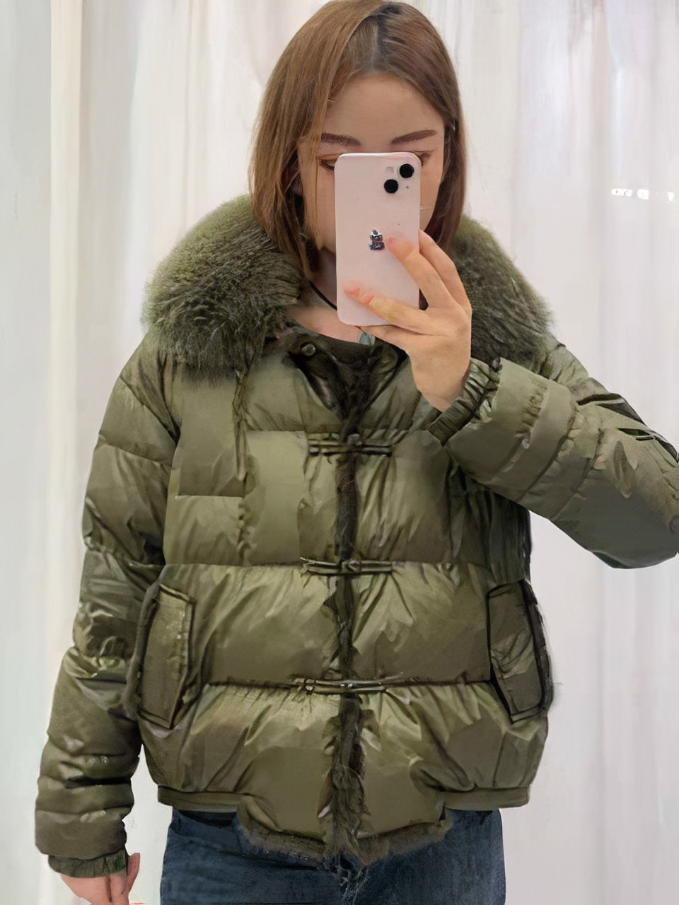 Warm & vintage puffer coat for women - Jara