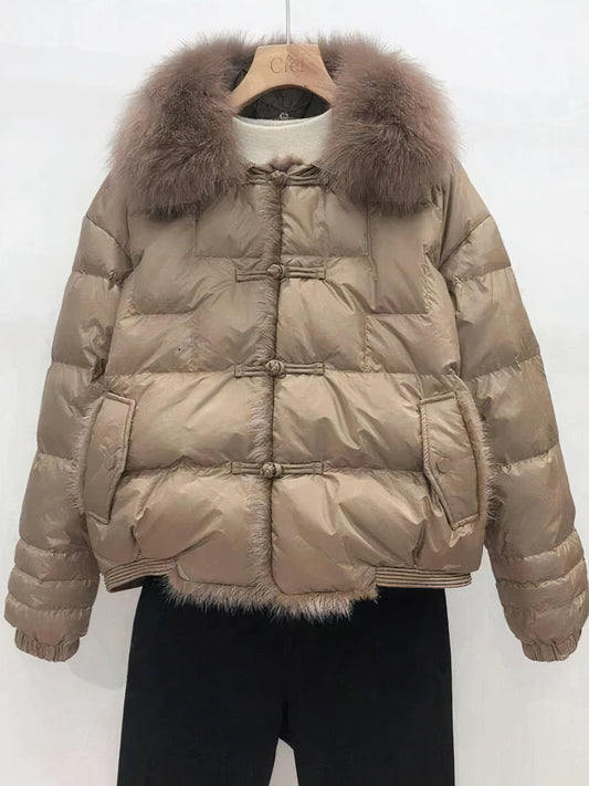 Warm & vintage puffer coat for women - Jara