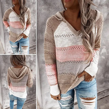 Striped sweater with hood - Jolene