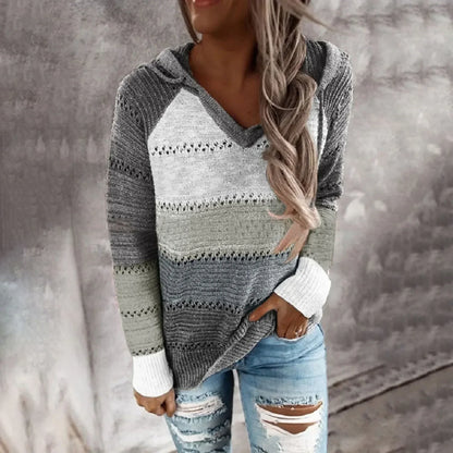 Striped sweater with hood - Jolene