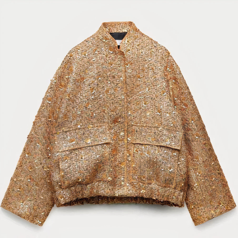 Stylish oversized jacket with sequins - Jora