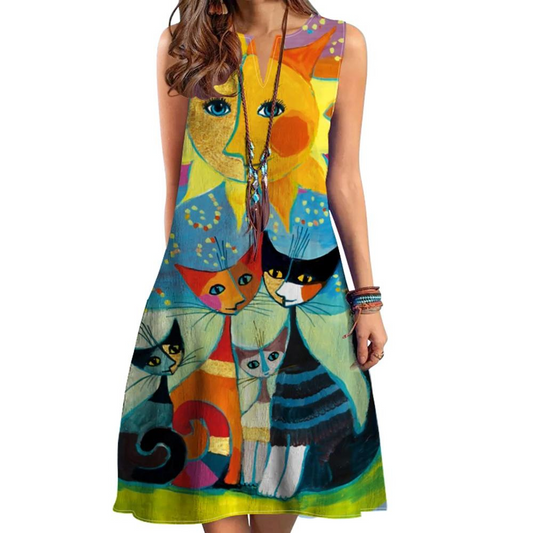 Joana - Elegant Dress with Cheerful Print