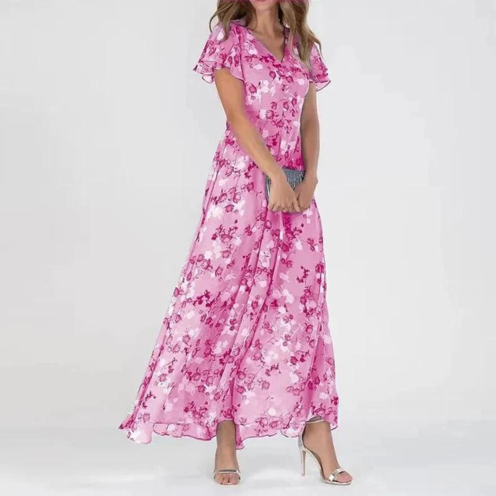 Jolanda - Elegant Floral Print Dress