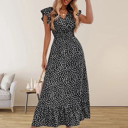 Jytte - Elegant Long Dots Dress