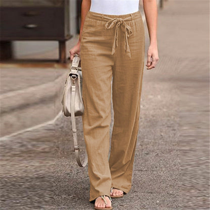 Kaia - Cotton linen women's trousers