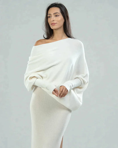 Asymmetric draped sweater - Karen