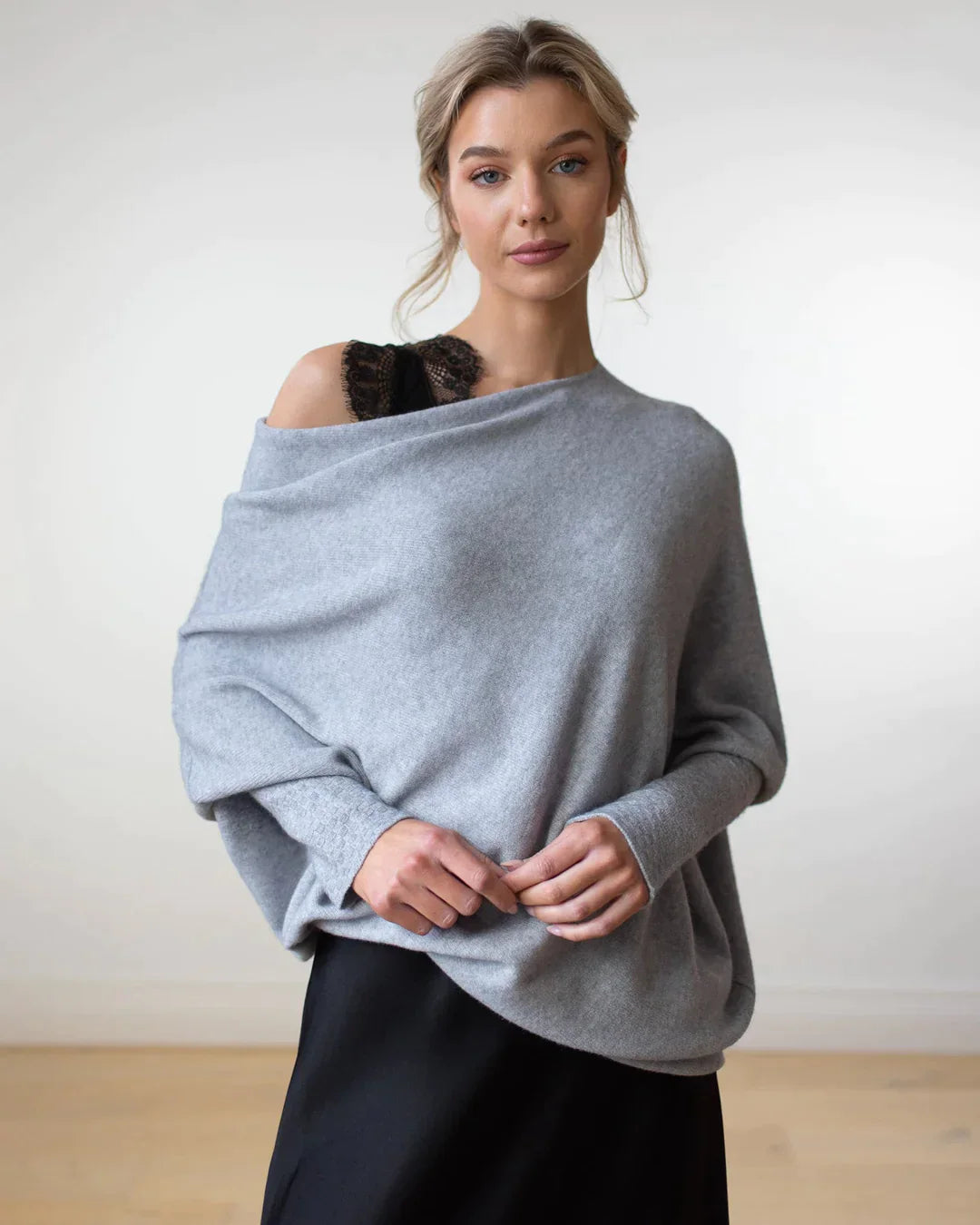 Asymmetric draped sweater - Karen