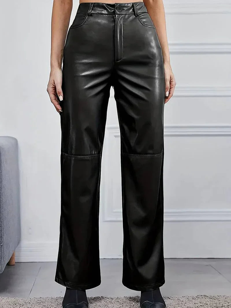 High-waisted leather pants - Kaye