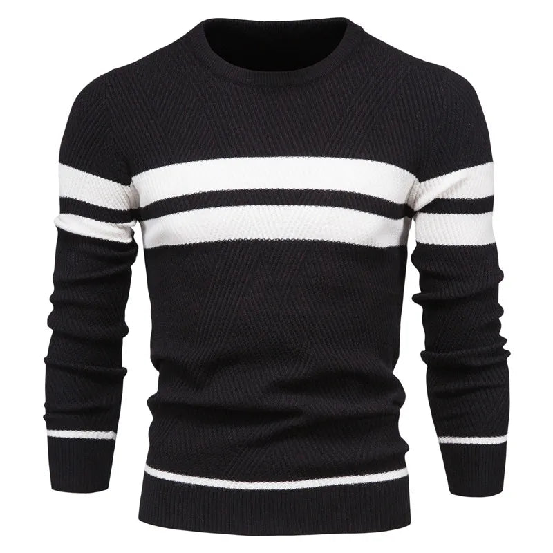 Xino Sweater | Men's patchwork round neck sweater