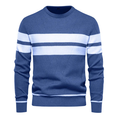 Xino Sweater | Men's patchwork round neck sweater