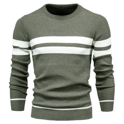 Xino Sweater | Men's patchwork round neck sweater