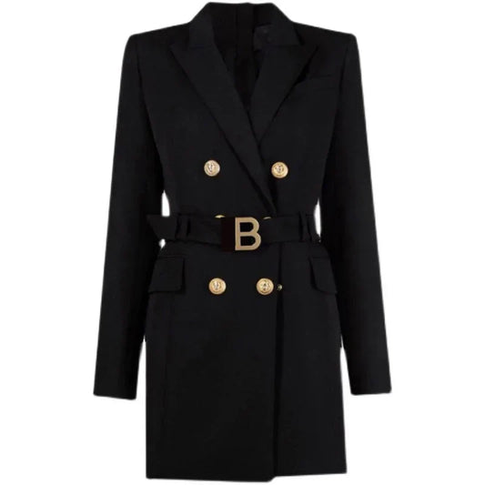 Katja's - classic office blazer dress with belt and luxurious buttons