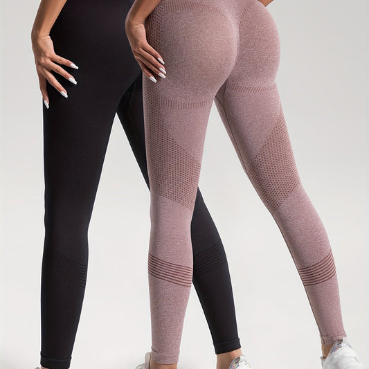 Jess-Mode | Elegance Set of 2 Dotted Fitness Leggings For Stylish Workouts