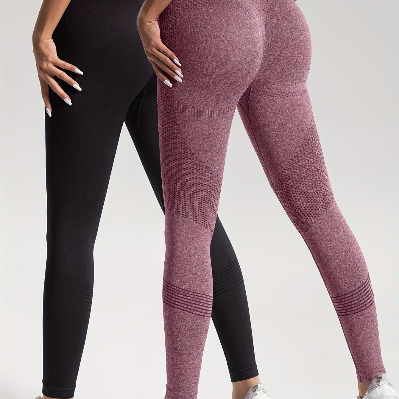 Jess-Mode | Elegance Set of 2 Dotted Fitness Leggings For Stylish Workouts