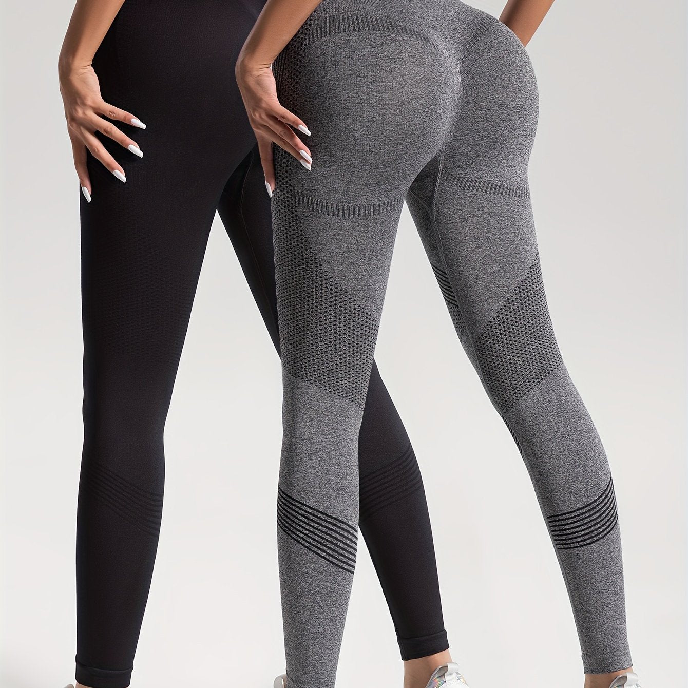 Jess-Mode | Elegance Set of 2 Dotted Fitness Leggings For Stylish Workouts