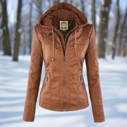 Chic, cozy and high-quality biker jacket for women